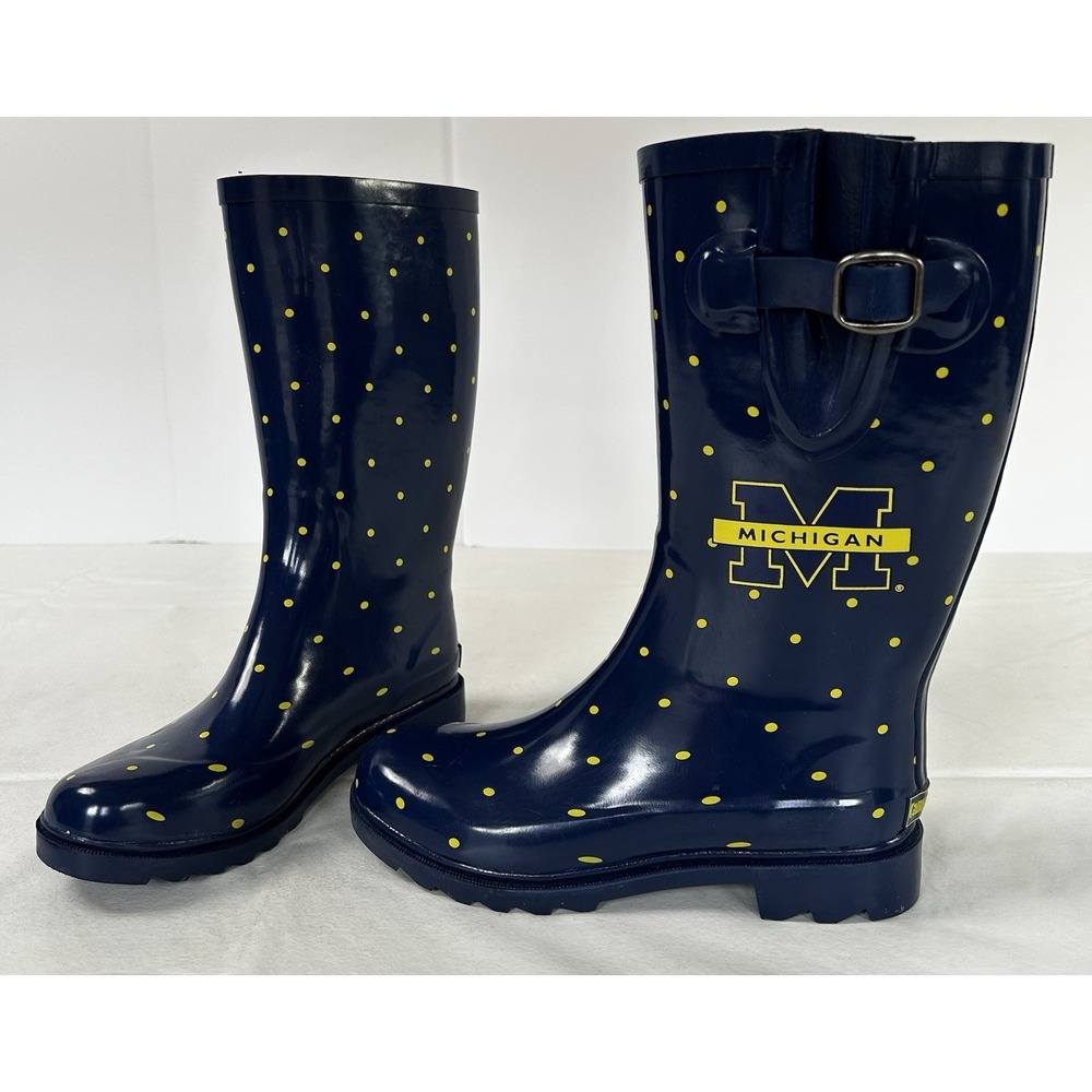 Campus Gear University Of Michigan Wolverines Women's Rainboots Size 7 W/Buckle